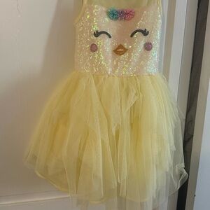 Charming Yellow Sequin Kids Dance Dress